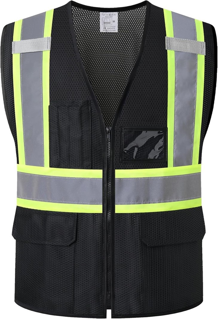 Μαύρο Mesh Engineer Safety Γιλέκο